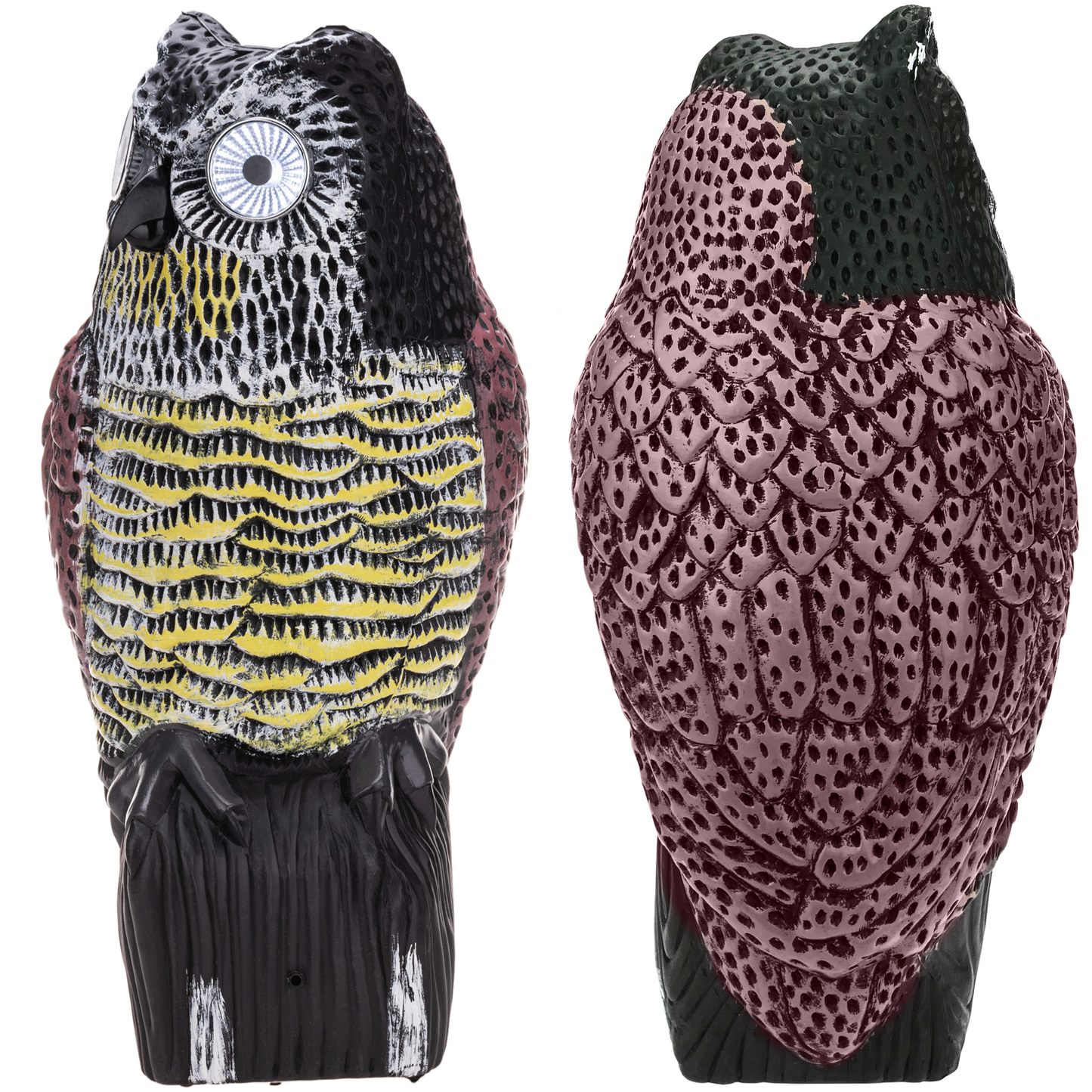 Ahuyentador De Aves Tipo Estatua Búho Con Sonido Y Ojos Led 38cm Hembra_2