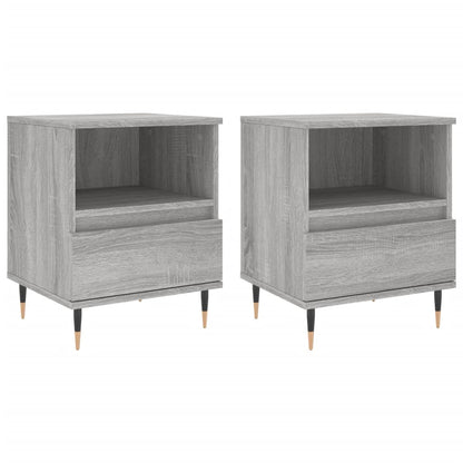 Mesita De Noche 2 Uds Madera Ingeniería Gris Sonoma 40x35x50 Cm_0