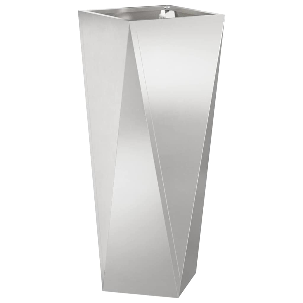 Jardinera 2 Pcs Plateado 30 X 30 X 75 Cm Acero Inoxidable_4