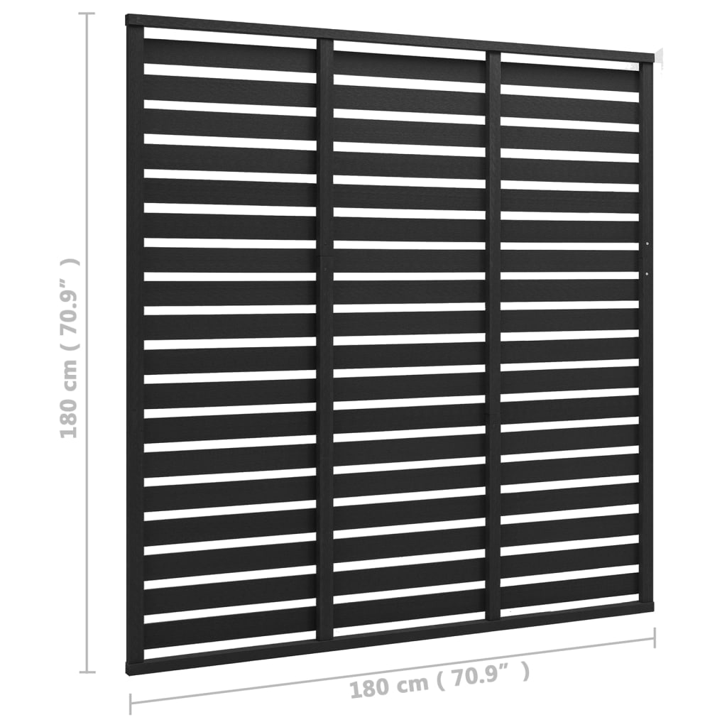 Panel De Valla De Wpc Negro 180x180 Cm / Vetonek_3