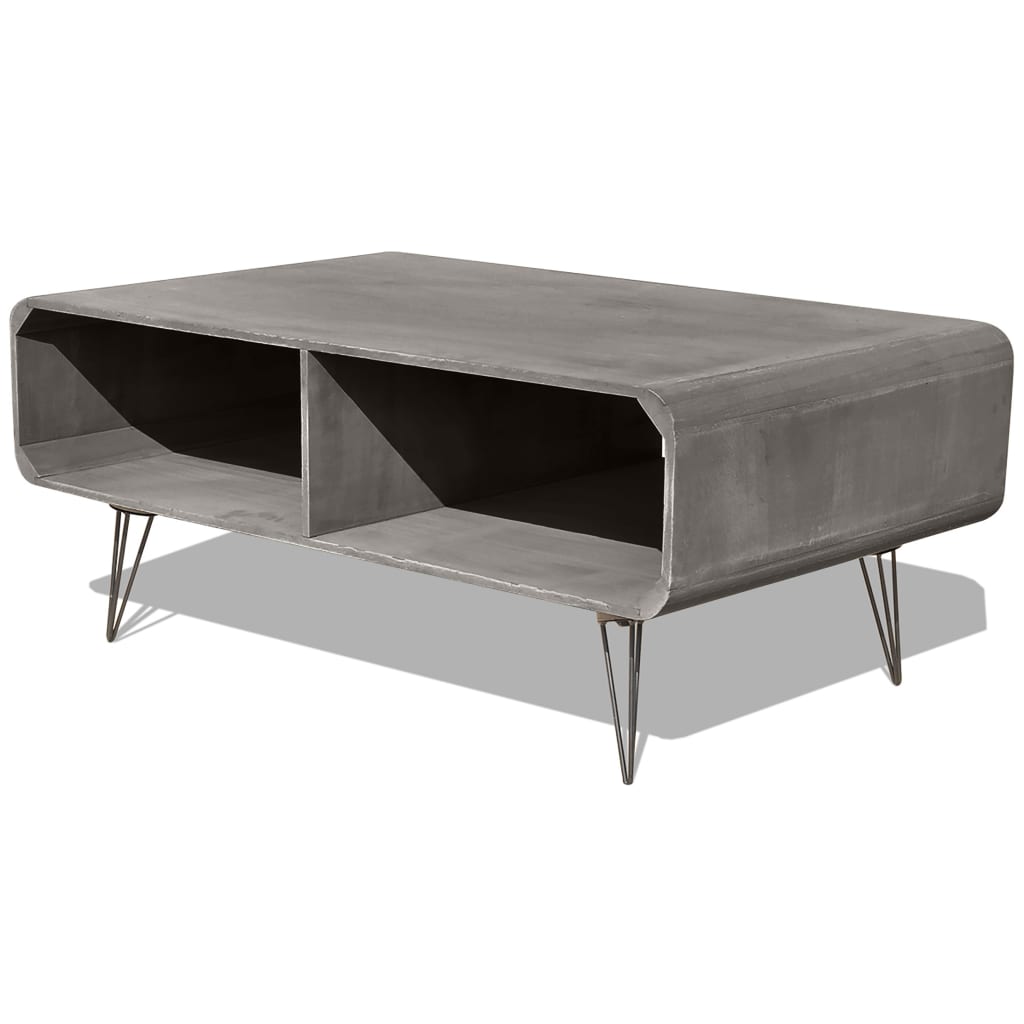 Mesa De Centro Madera Maciza Paulownia Gris 90x55,5x38,5 Cm_0
