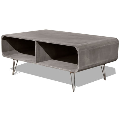 Mesa De Centro Madera Maciza Paulownia Gris 90x55,5x38,5 Cm_0