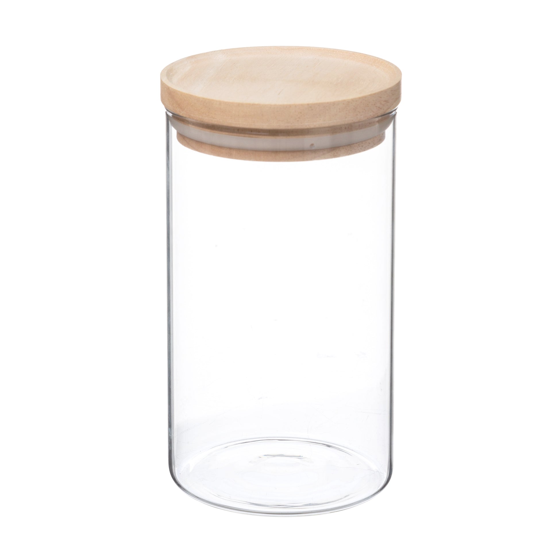 Wellhome - Tarro De Vidrio Y Madera, Cierre Hermético 1l