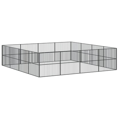 Corralito Para Perros Con 16 Paneles Acero Galvanizado Negro_5