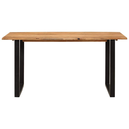 Mesa De Comedor De Madera Maciza De Acacia 154x80x76 Cm_2