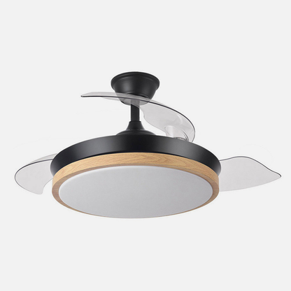 Ventilador Dc Evros Negro/hay 72w 6120lm 91d 3aspas Desplegables 3000-4000-6000k Remoto, Temporizador, Memoria_3