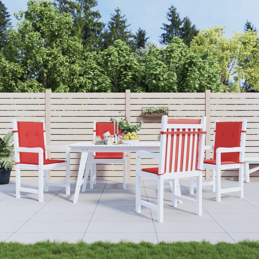 Vidaxl Cojín Silla Jardín Respaldo Bajo 4 Uds Tela Oxford Rojo_1