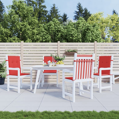 Vidaxl Cojín Silla Jardín Respaldo Bajo 4 Uds Tela Oxford Rojo_1