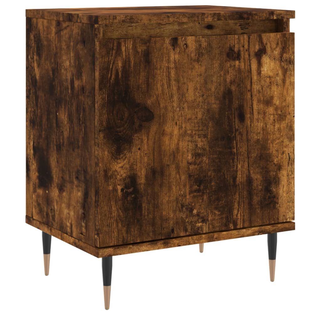 Mesita De Noche Madera De Ingeniería Roble Ahumado 40x30x50 Cm_0
