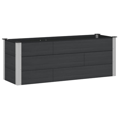 Arriate Elevado Negro 150 X 50 X 54 Cm Wpc Y Aluminio_0