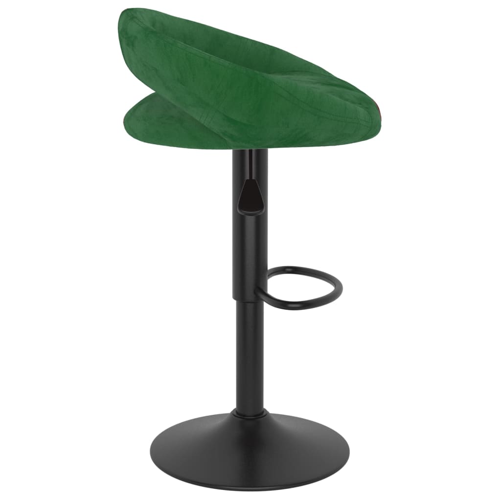 Taburetes De Cocina 2 Unidades Terciopelo Verde Oscuro_2