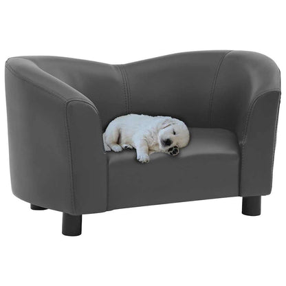 Vidaxl Sofá Para Perros Cuero Sintético Gris 67x41x39 Cm_1