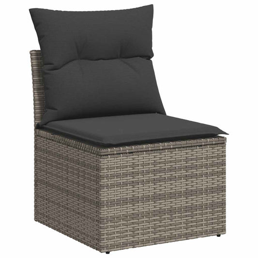 Set De Sofás De Jardín Y Cojines 8 Piezas Ratán Sintético Gris / Vetonek_0