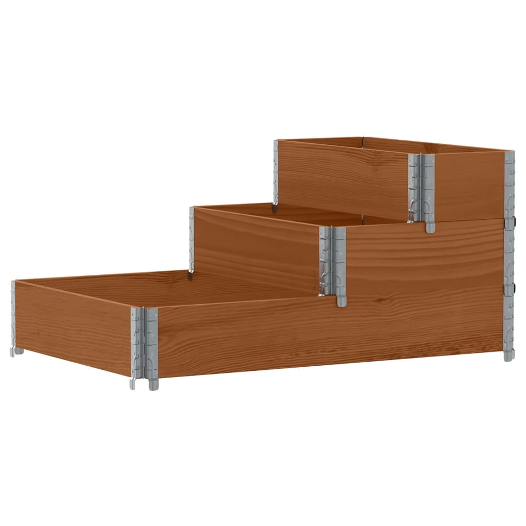 Arriate Elevado De 3 Niveles Madera Maciza Pino Marrón 120x80cm_4