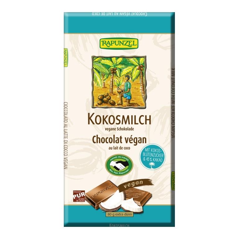 Tableta Choco  Leche Coco Rapunzel 80 G Rapunzel