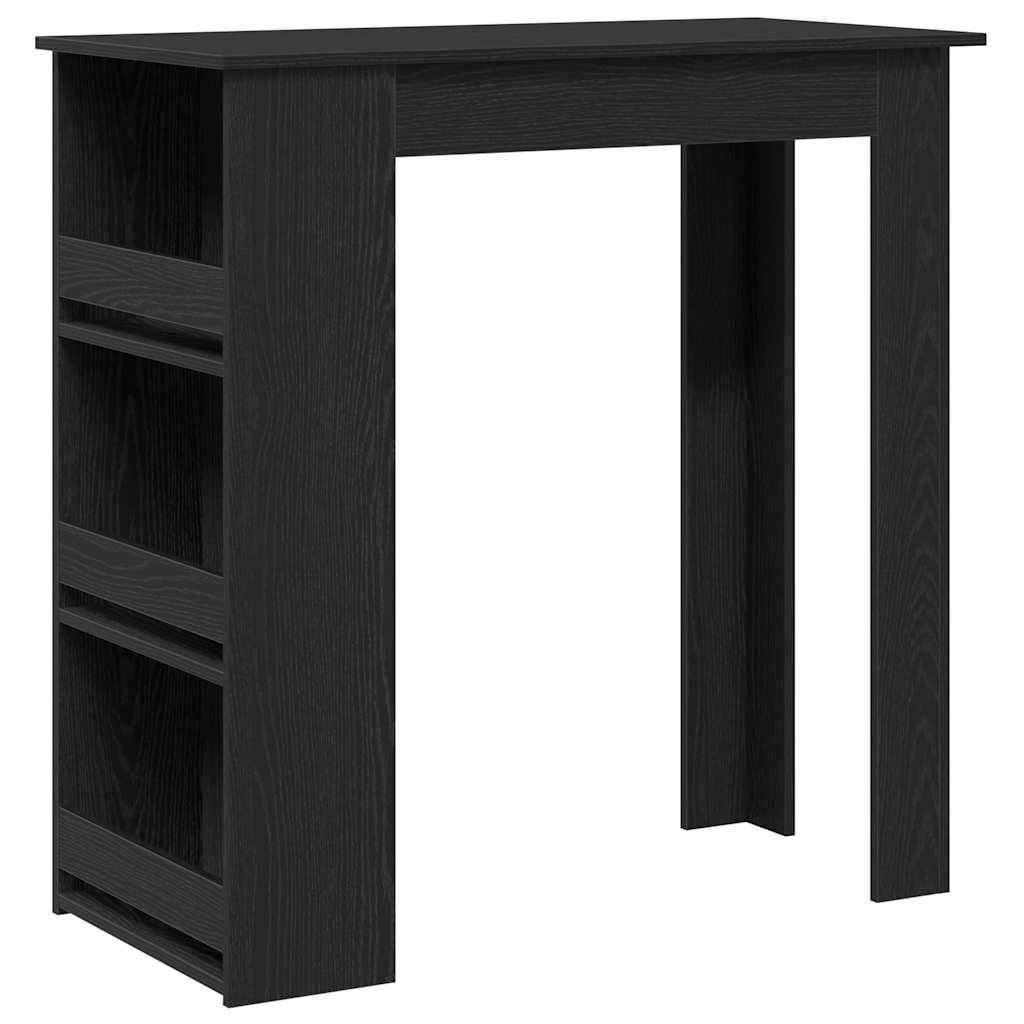 Mesa Bar Con Estante Almacenaje Roble Negro 102x50x103,5 Cm_0