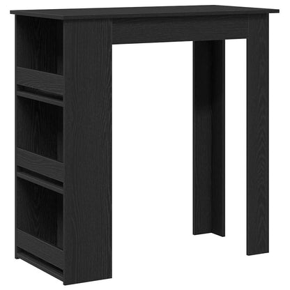 Mesa Bar Con Estante Almacenaje Roble Negro 102x50x103,5 Cm_0