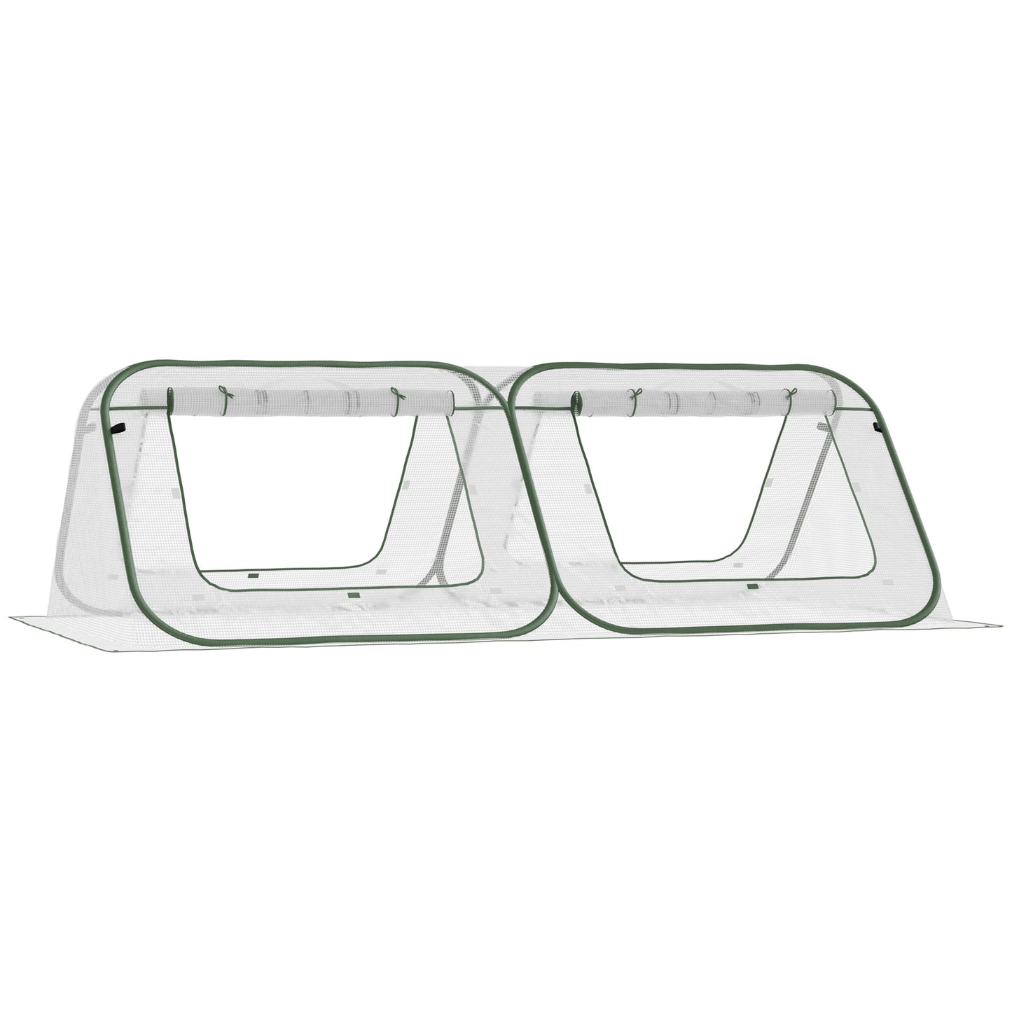 Outsunny Mini Invernadero Jardín Pop Up 240x120x75 Cm Con 4 Puertas Enrollables_0
