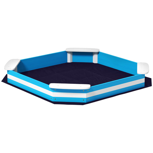 Aiyaplay Arenero Para Niños De +3 Años Con 4 Asientos 133x133x16 Cm Azul Blanco_0