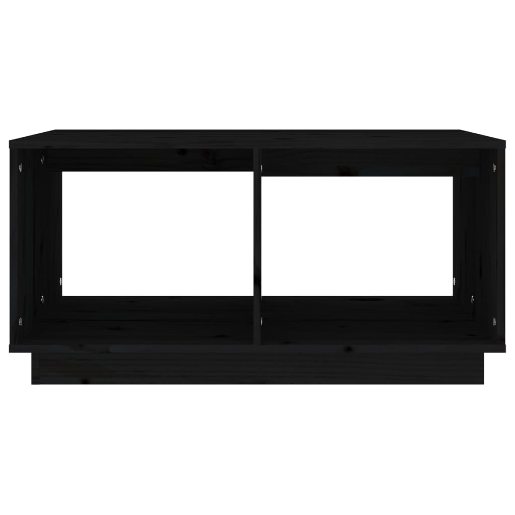 Mesa De Centro Madera Maciza De Pino Negro 80x50x40 Cm_3