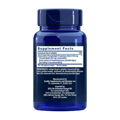Astaxanthin with Phospholipids 4 mg, Life Extension 30 perlas