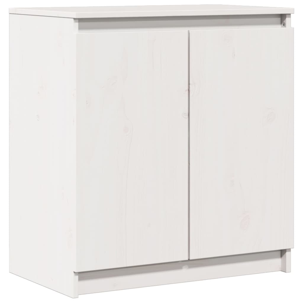 Armario Auxiliar Madera Maciza De Pino Blanco 60x36x65 Cm / Vetonek_1