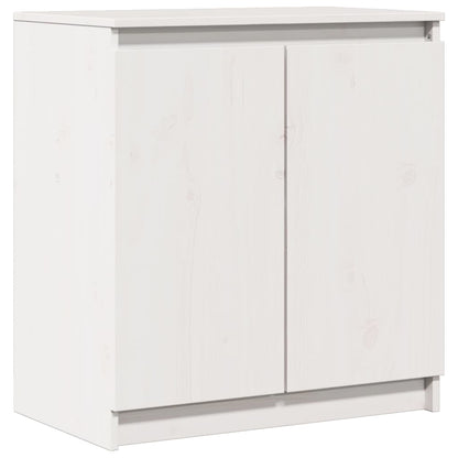 Armario Auxiliar Madera Maciza De Pino Blanco 60x36x65 Cm / Vetonek_1