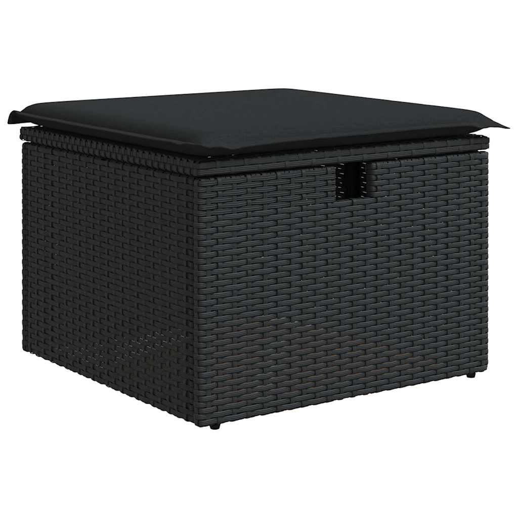 Set De Sofás De Jardín Y Cojines 8 Piezas Ratán Sintético Negro / Vetonek_4