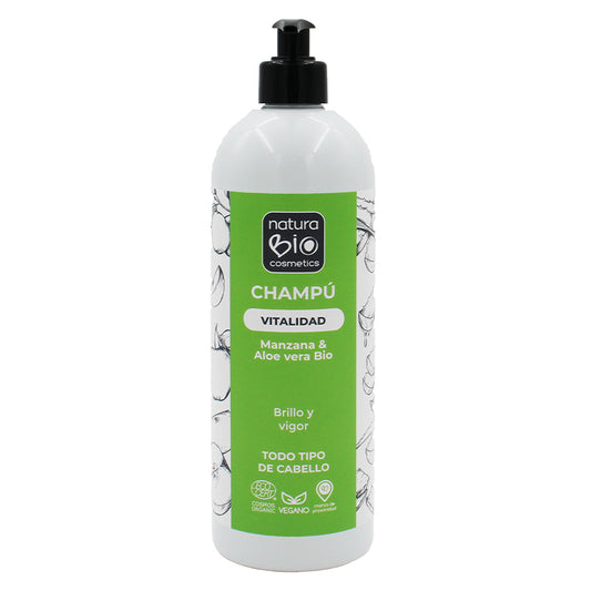 Champu Vitalidad 740 Aloe Vera & Manzana Bio, NATURABIO, 740 ml