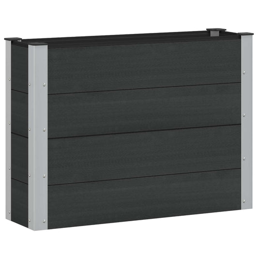 Arriate Elevado Negro 100 X 30 X 72 Cm Wpc Y Aluminio_0