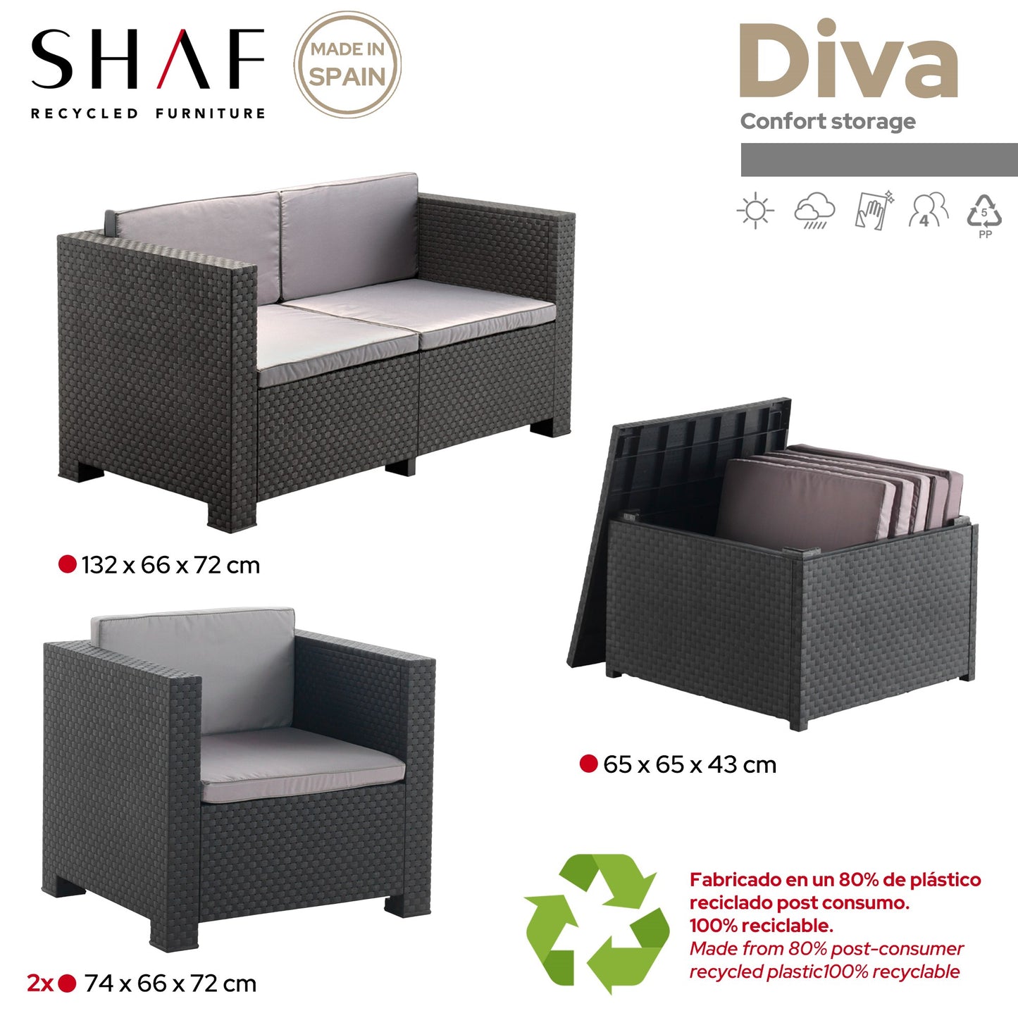 Set Diva Confort Storage - Grafito_2