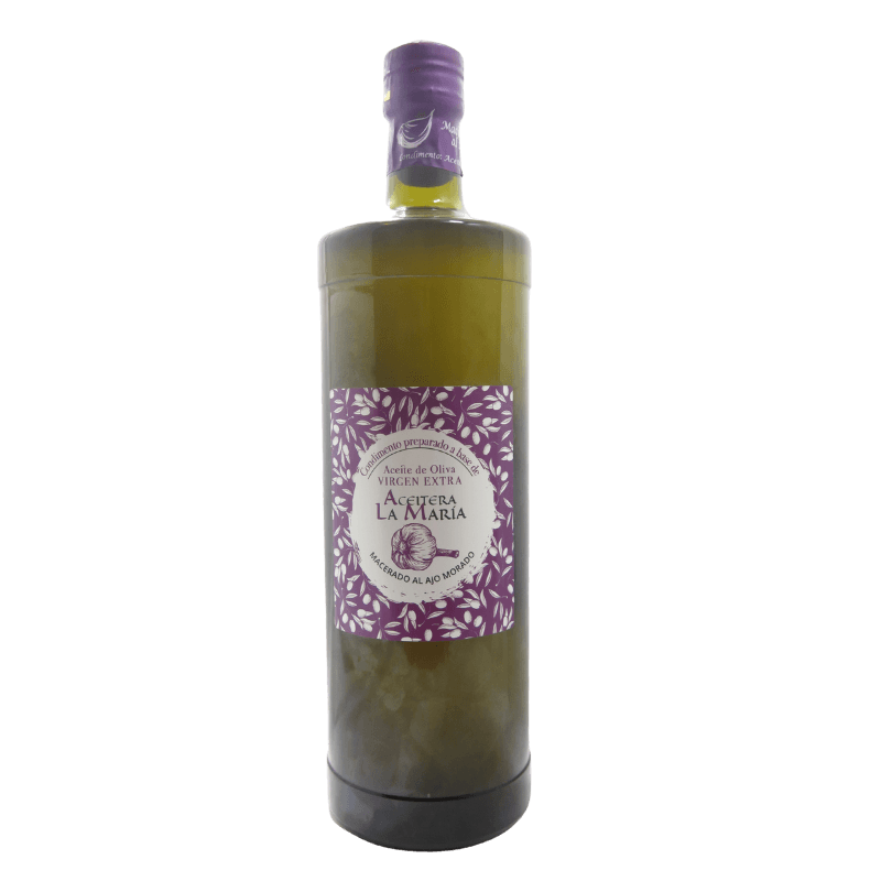 Aceite De Oliva Virgen Extra Macerado Al Ajo Morado 1 L Cristal_0