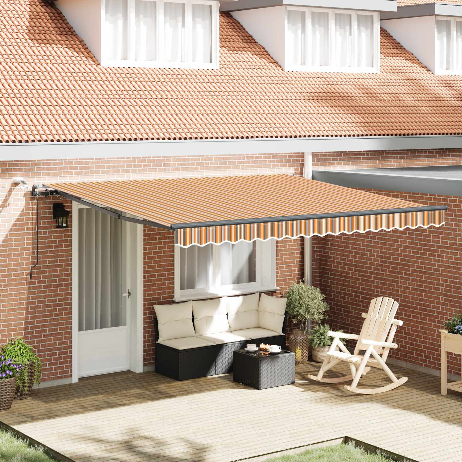 Toldo Retráctil Multicolor 400 X 300 Cm Poliéster_1