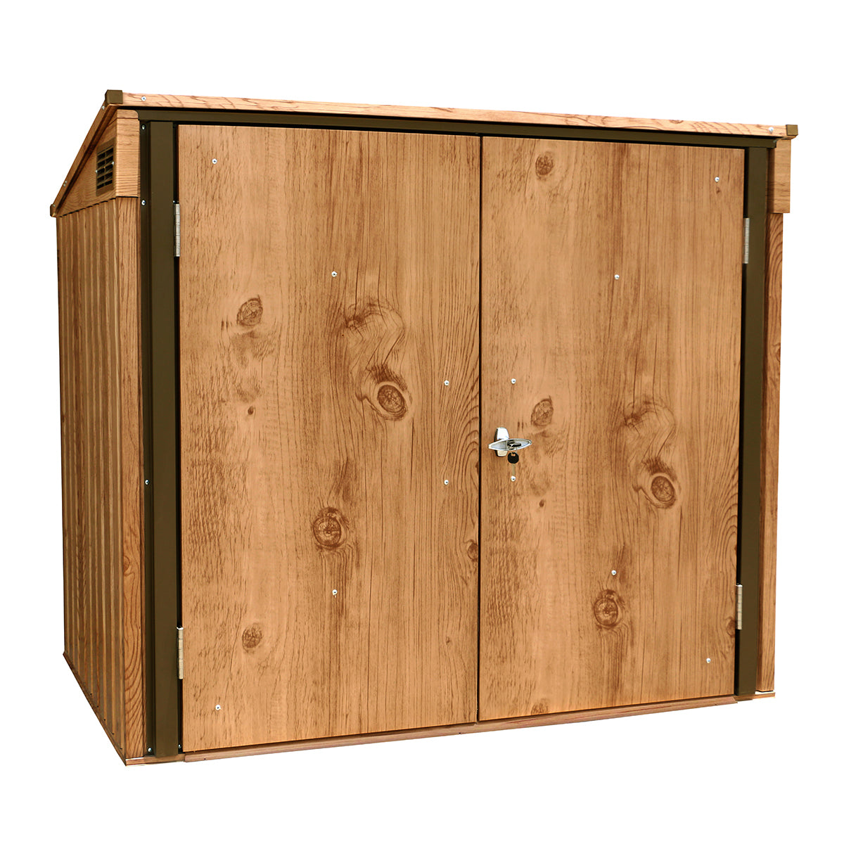Outdoor Storage Chest 770 L Metal With Wood-look Finish_2