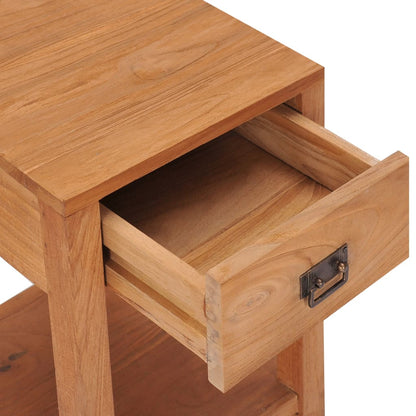 Mesita De Noche De Madera Maciza De Teca 35x35x50 Cm_2