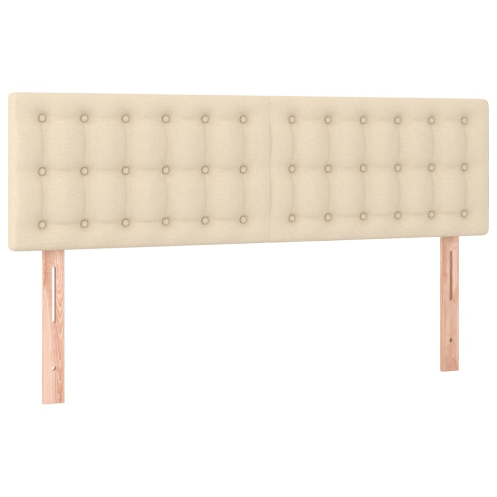 Cama Box Spring Con Colchón Y Led Tela Crema 140x200 Cm / Vetonek_2
