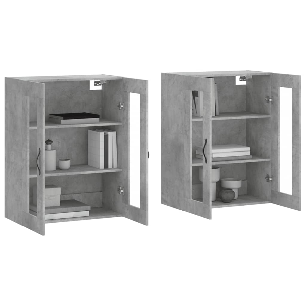 Armarios De Pared 2 Uds Madera De Ingeniería Gris Hormigón_2