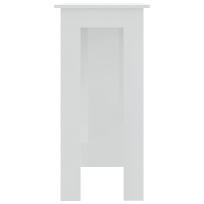 Mesa Bar Con Estante Contrachapada Blanco Brillo 102x50x103,5cm_2