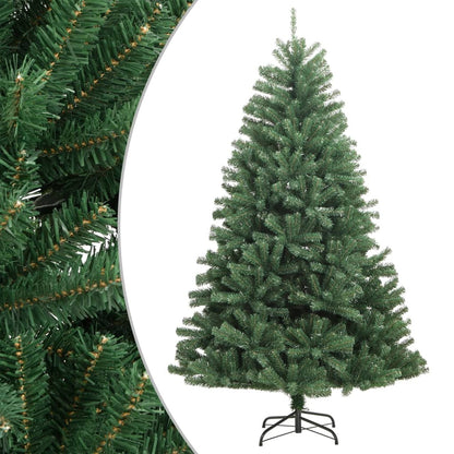 Vidaxl Árbol De Navidad Artificial Con Bisagras Y Soporte Verde 210 Cm_0