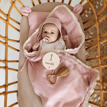 Manta Muselina 100% Algodón 70x100 Cm Rosa Muslin Baby_1