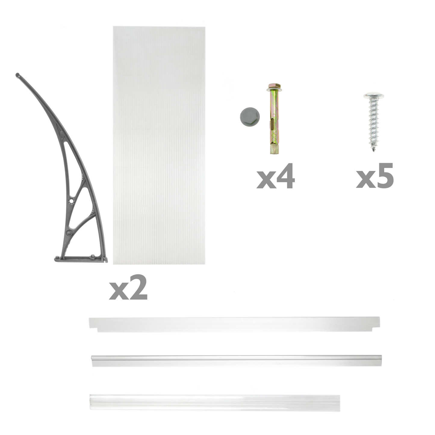 Tejadillo De Protección 150x100cm Marquesina Para Puertas Y Ventanas Gris_4