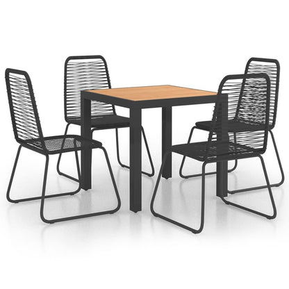 Vidaxl Set De Comedor De Jardín De 5 Piezas Pvc Ratán Negro Y Marrón_0