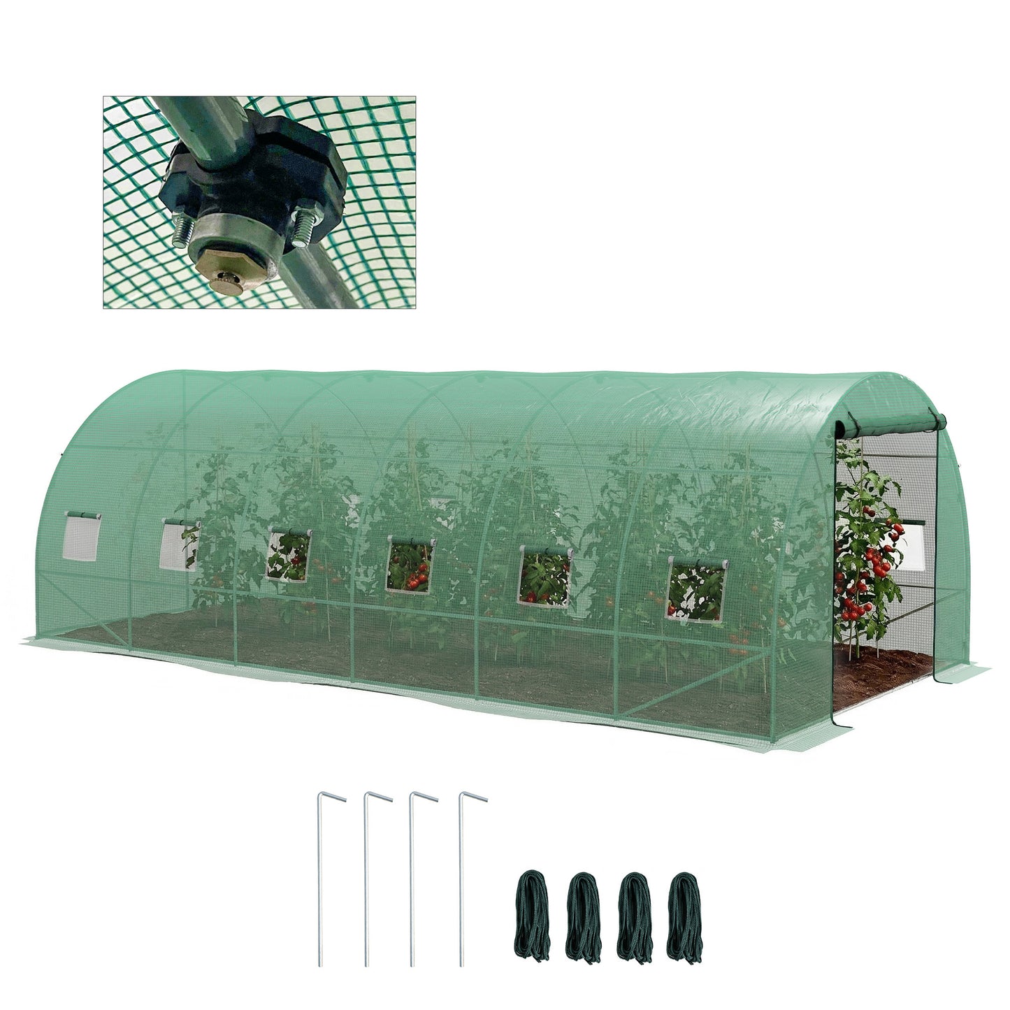 Outsunny Invernadero De Exterior 6x3x2 M Con Sistema De Riego Integrado Verde_0