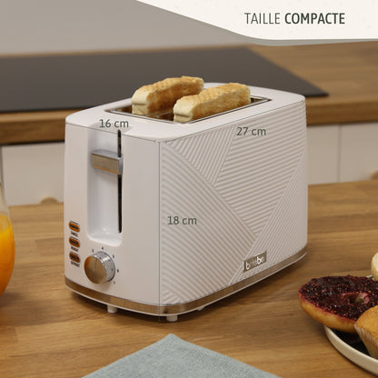 Briebe Elegance Tostadora Pan Ranura Ancha, Tostador 2 Rebanadas 7 Niveles Tostado, Calientapanecillos, Ta1169wht,blanco_4