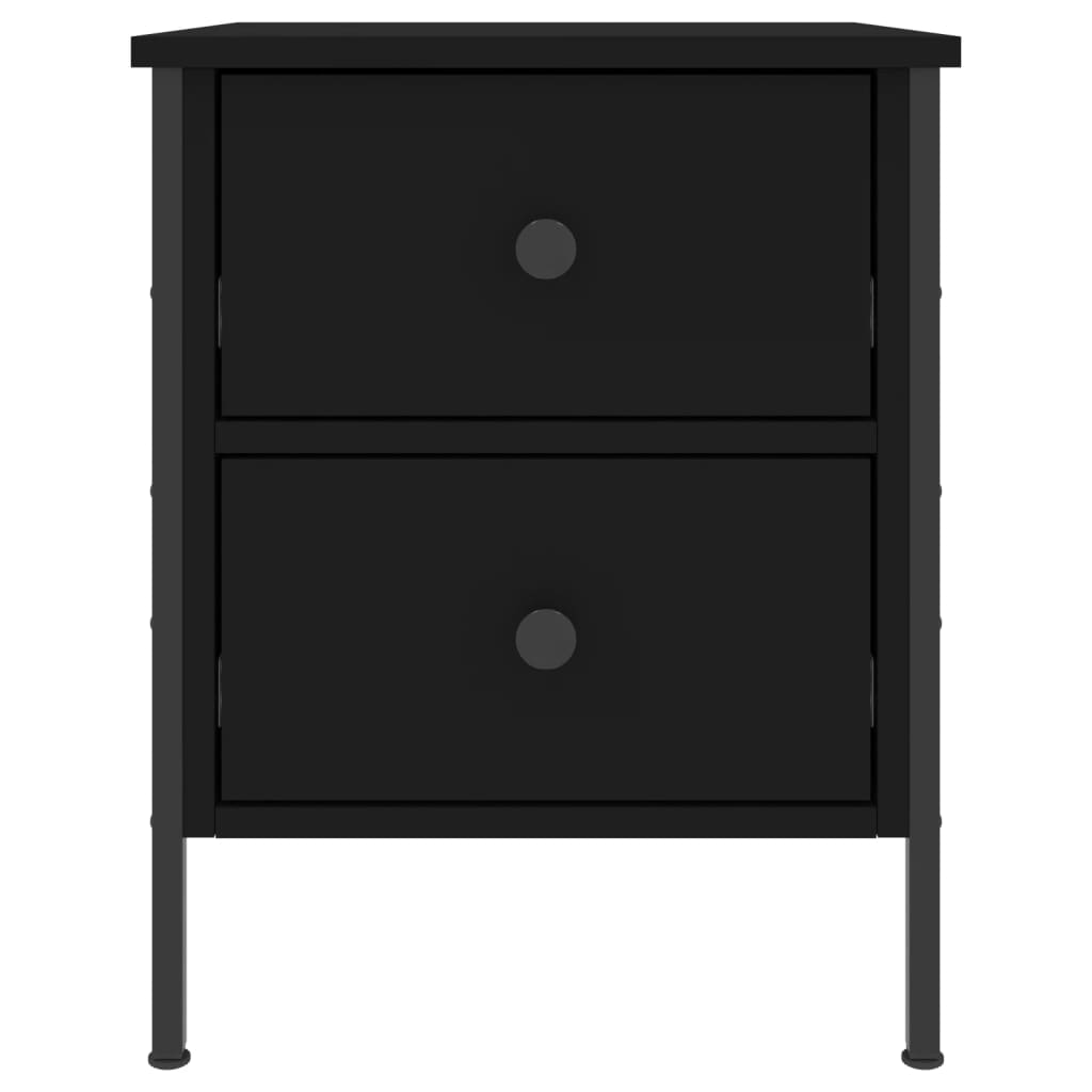 Mesita De Noche Madera De Ingeniería Negro 40x42x50 Cm_3