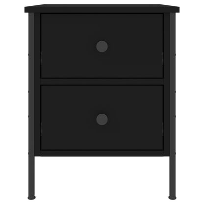 Mesita De Noche Madera De Ingeniería Negro 40x42x50 Cm_3