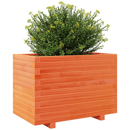 Jardinera Madera Maciza De Pino Marrón Cera 70x40x49,5 Cm_3