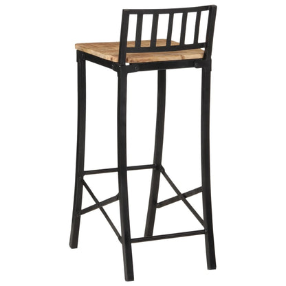 Taburetes Altos 2 Uds Madera Maciza De Mango Rugosa_5