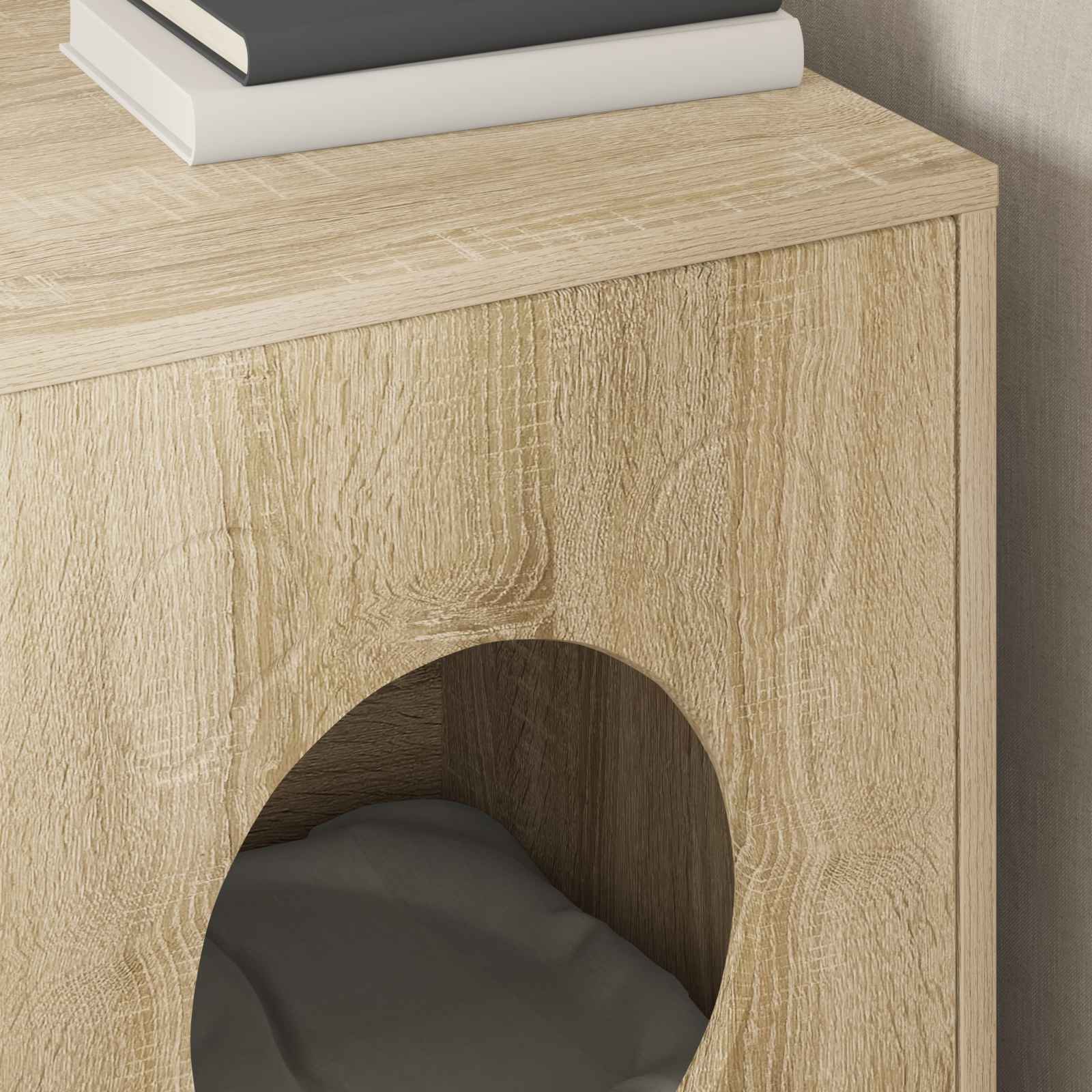 Casa Para Gatos Sonoma 42,5 X 40 X 53 Cm Madera De Ingeniería_3