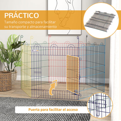 Pawhut Parque Plegable Para Mascotas De 6 Paneles De Alambre Para Jardín Ø120x60_5
